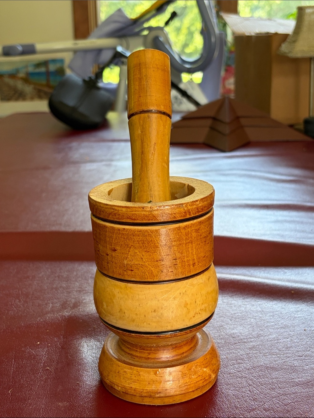 Wooden Mortar and Pestle - Natural Wood